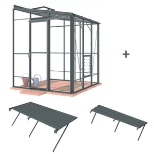 Robinsons Lean-to 6ft5 x 6ft7 Ultimate Package in Anthracite
